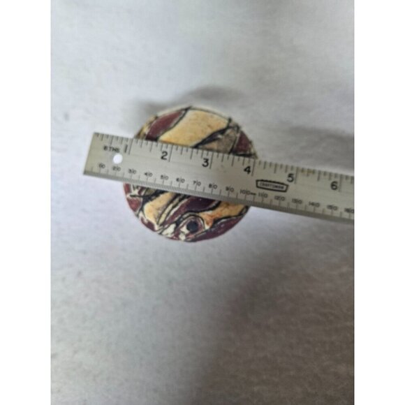 Handcrafted Abstract Ceramic Egg-Shaped Trinket Box with Lid in Earth Tones‎ - Picture 9 of 9